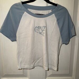 Aeropostale Seriously Soft Baby Tee in Blue and White